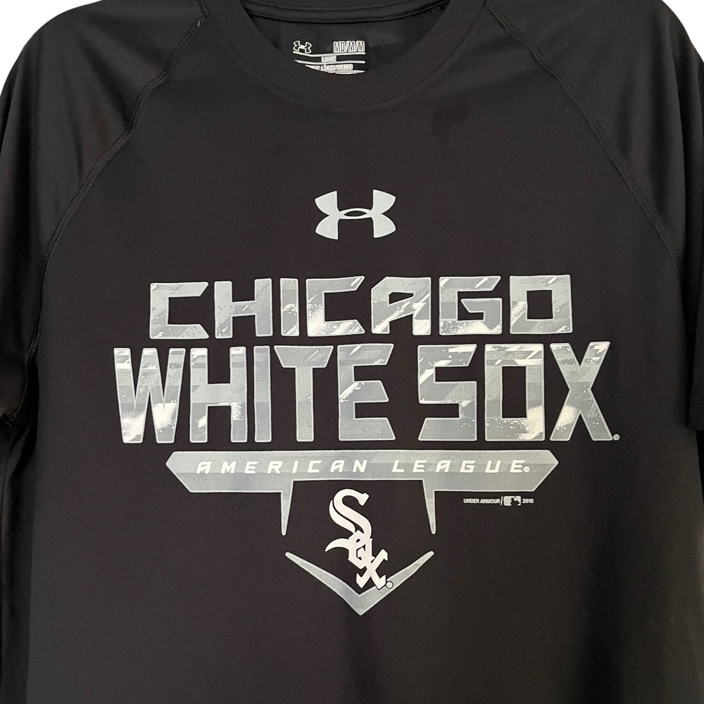Chicago White Sox HeatGear Shirt Under Armour‎ Mens Medium Black MLB Performance - Picture 2 of 6